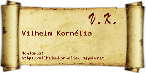 Vilheim Kornélia névjegykártya
